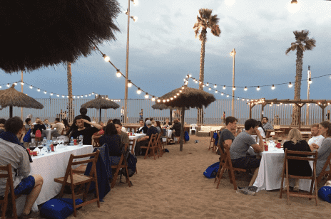 Gala dinner held on the beach with special decorations