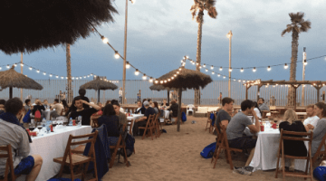 Gala dinner held on the beach with special decorations